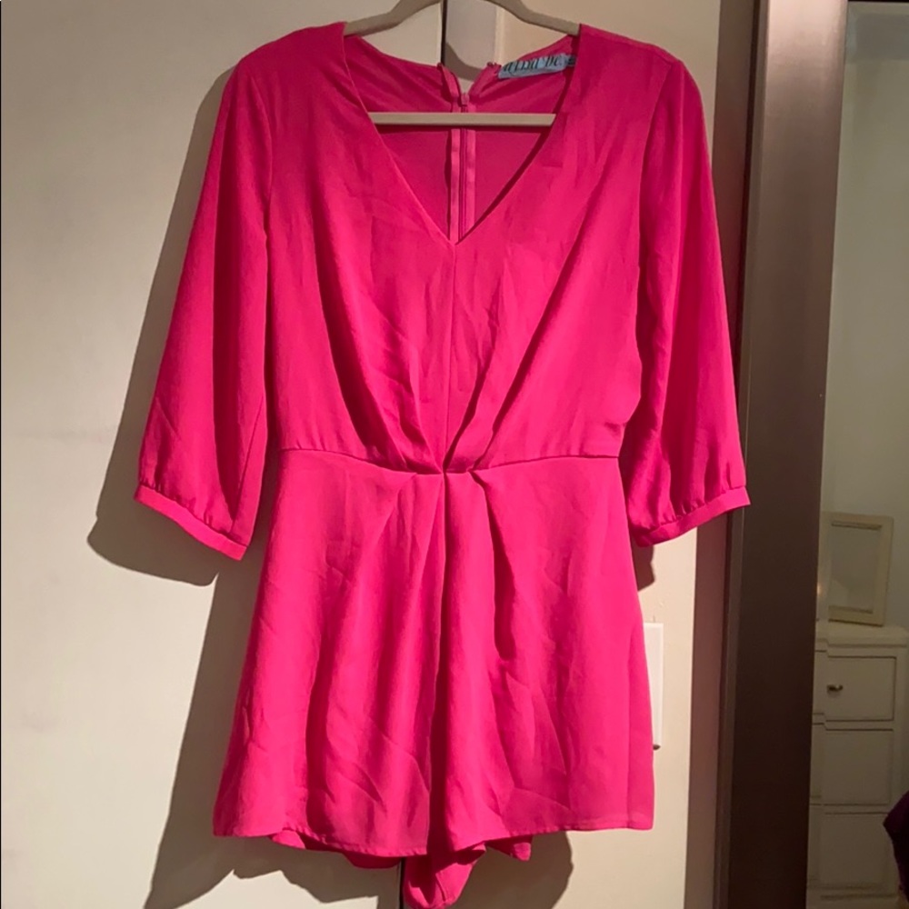 Hot pink romper play suit